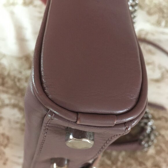 Rebecca Mincoff Mini MAC - Mauve Leather - Silver Tone Hardware - Excellent - Picture 12 of 15